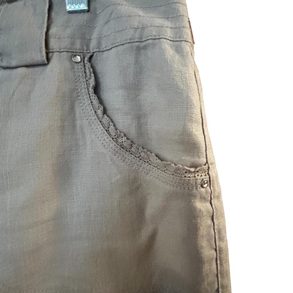 INC International Concepts Women's Beige 100% Linen Wide Leg Pants Size 12 - Picture 6 of 14